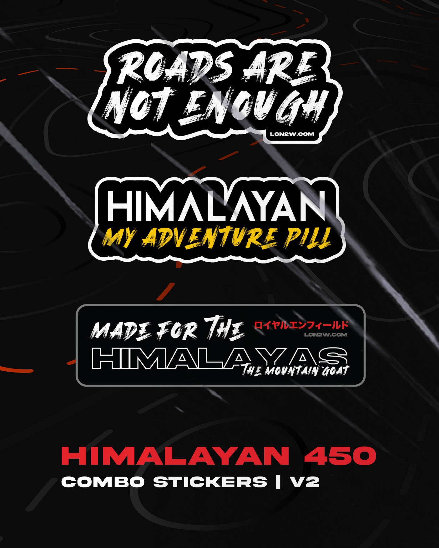 Himalayan 450 stickers Combo V2 - Pack of 3