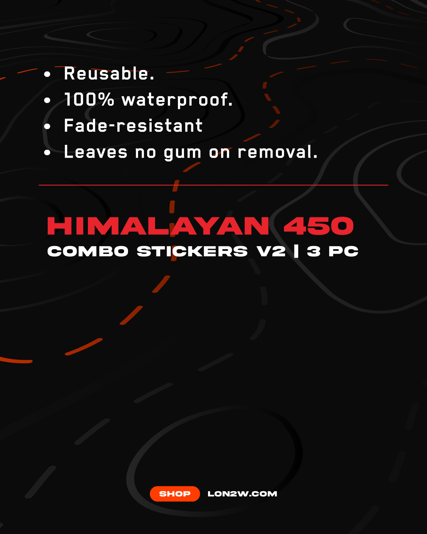 Himalayan 450 stickers Combo V2 - Pack of 3