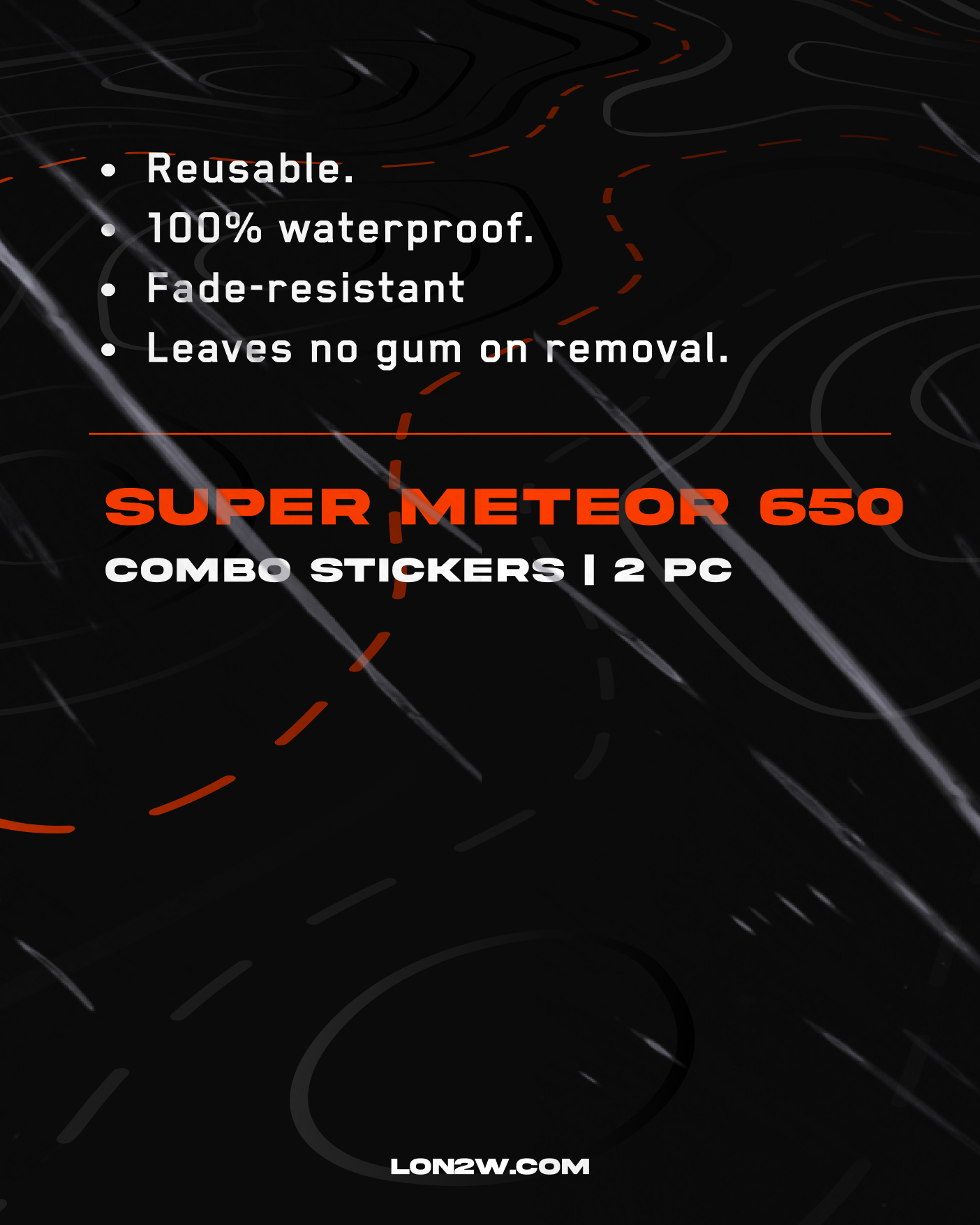 Super Meteor 650 Stickers Combo - Pack of 2 | Maroon