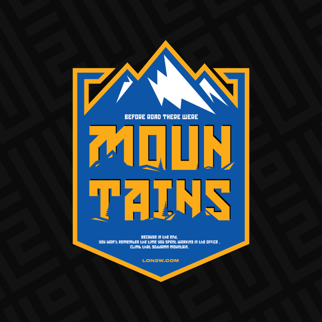 Mountains Sticker - Life on 2 Wheels