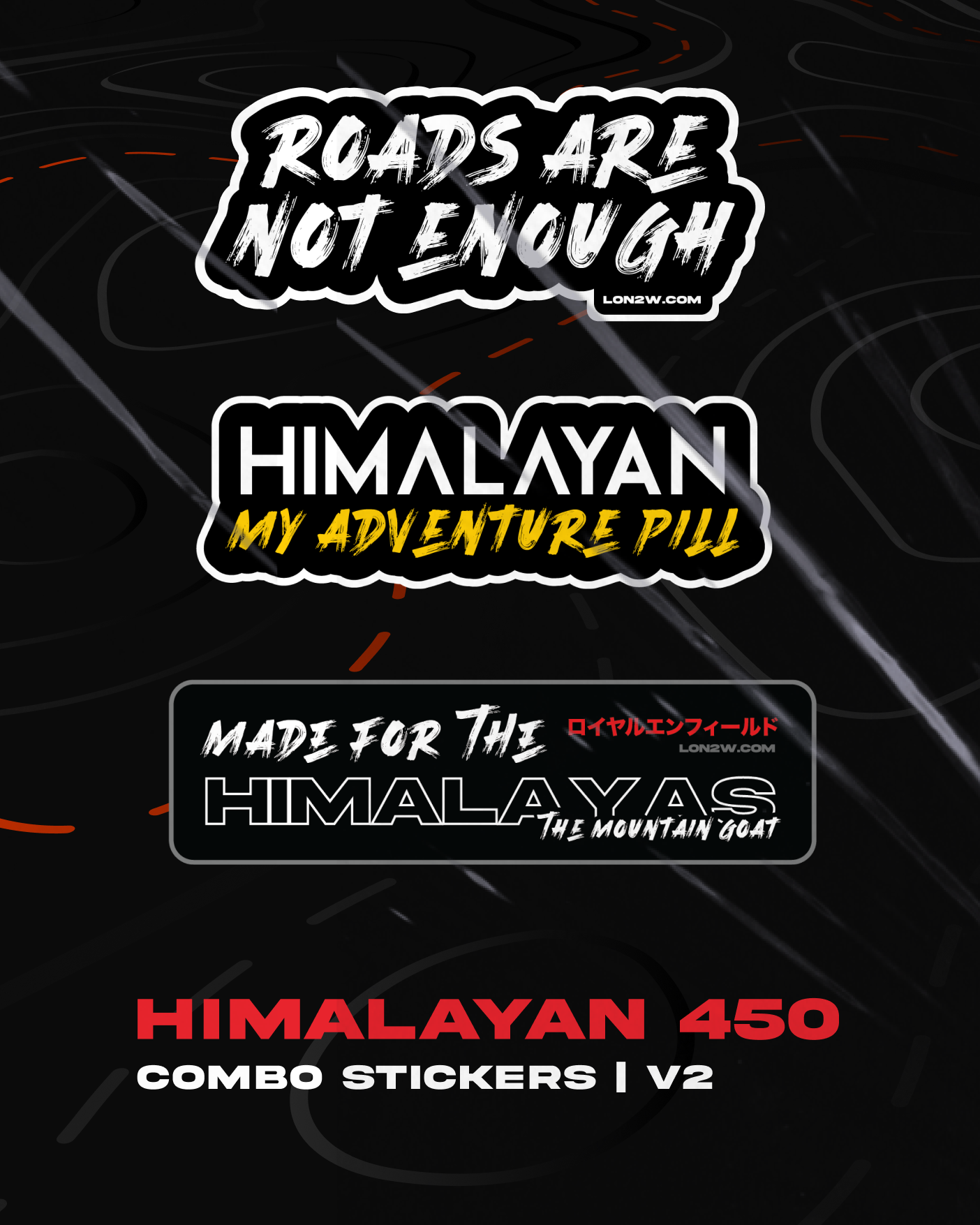 Himalayan 450 stickers Combo V2 -  Pack of 3