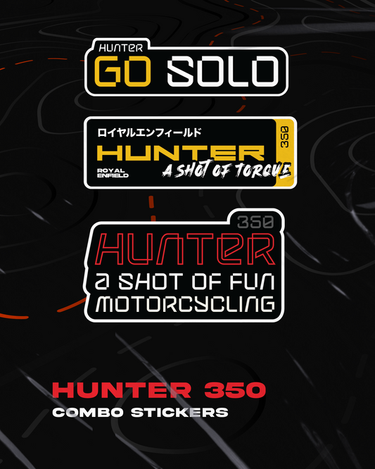 Hunter 350 stickers Combo - Pack of 3