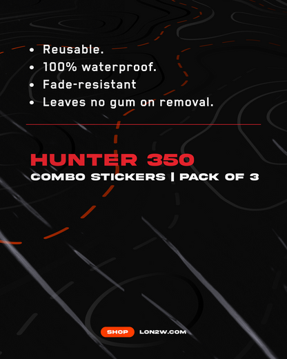 Hunter 350 stickers Combo - Pack of 3