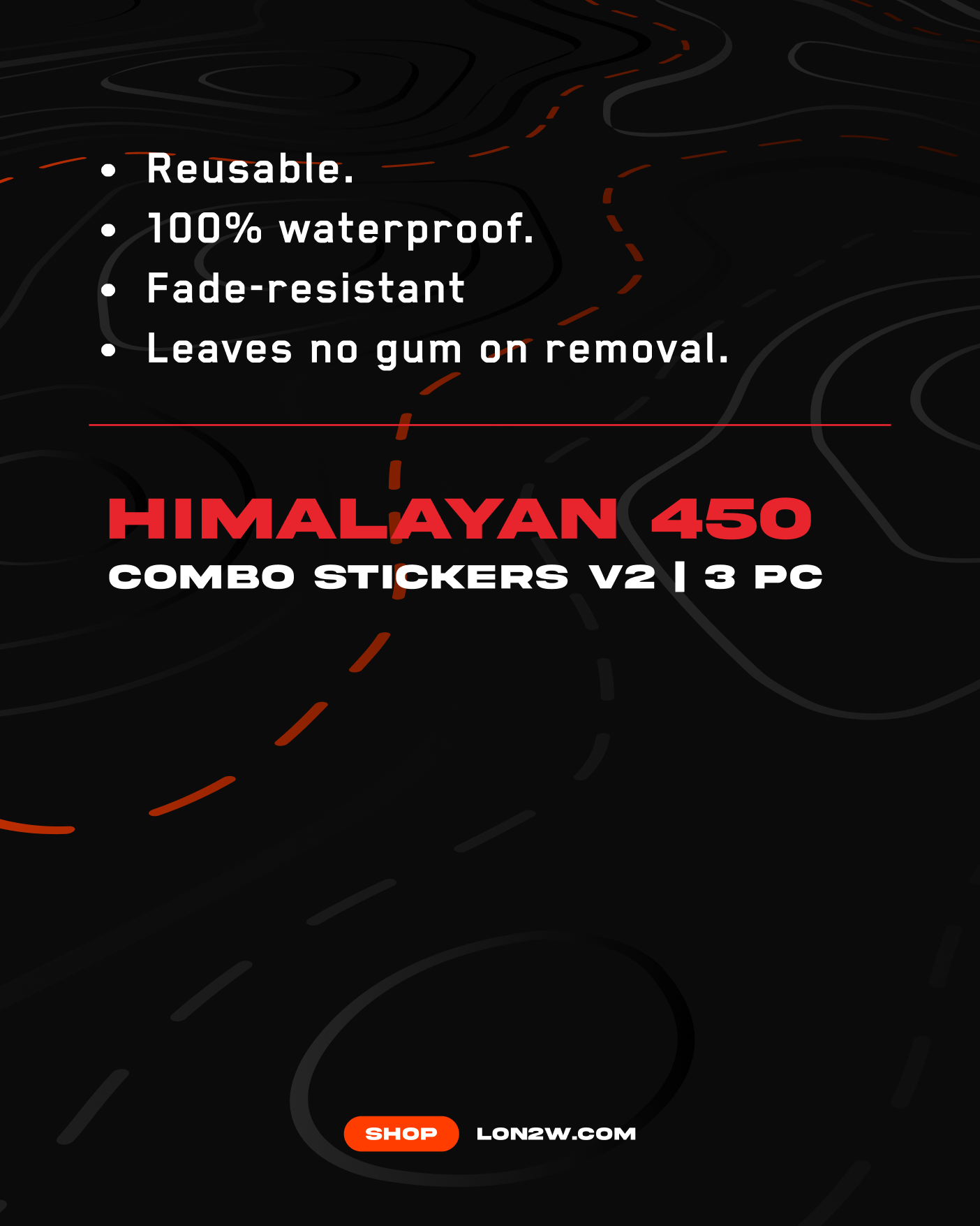 Himalayan 450 stickers Combo V2 -  Pack of 3