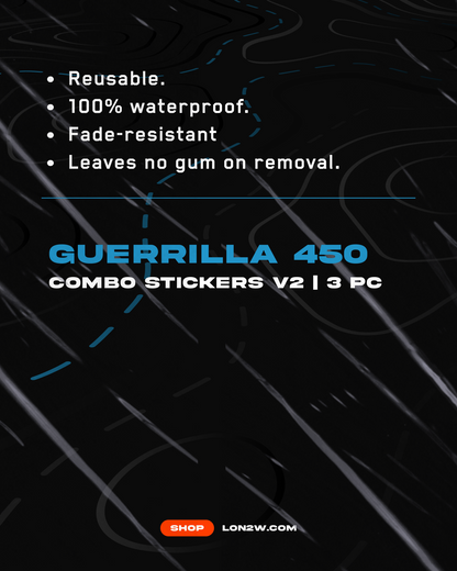 Guerrilla 450 Combo stickers - Pack of 3