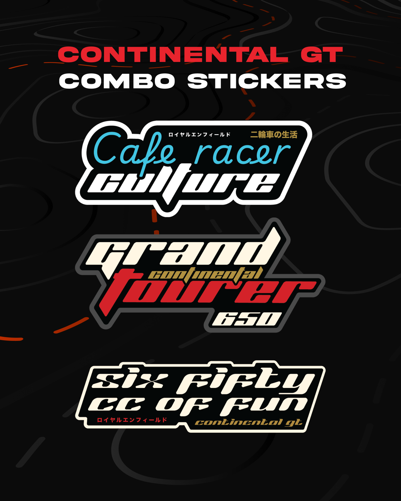 Continental gt 650 Combo stickers - Pack of 3