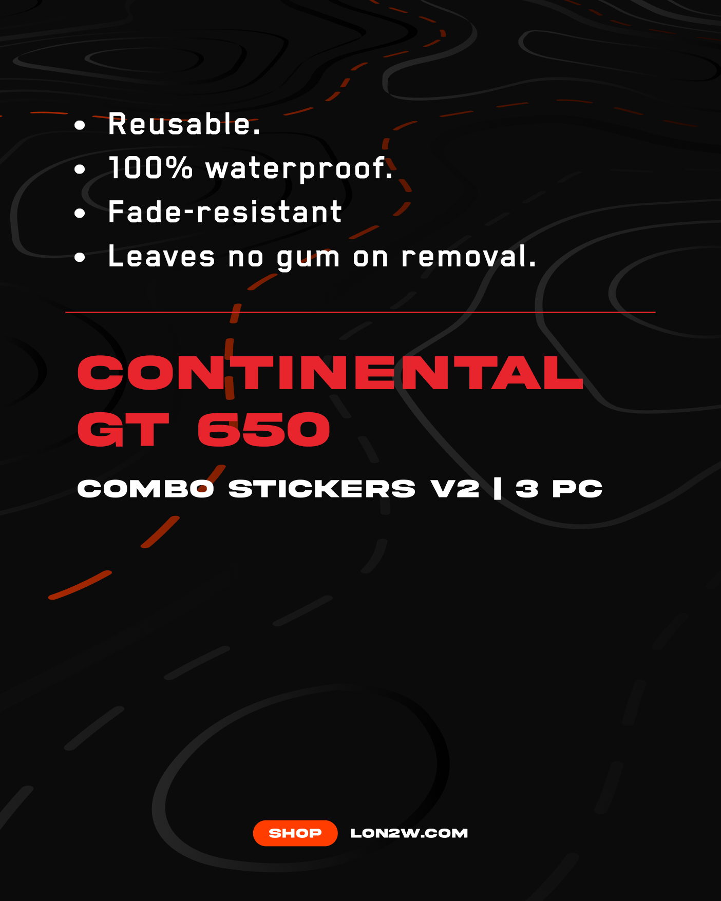 Continental gt 650 Combo stickers - Pack of 3