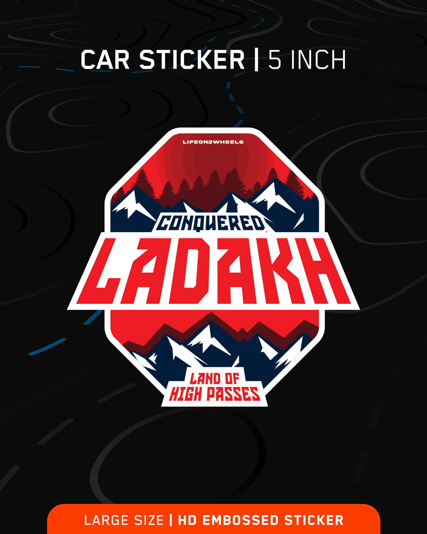 Ladakh | Large 5 inch | HD Embossed sticker