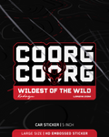 Coorg  | Large 5 inch |  Embossed sticker | Red