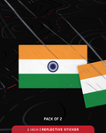 Indian Flag Reflective Stickers - Pack of 2 | 3 inch