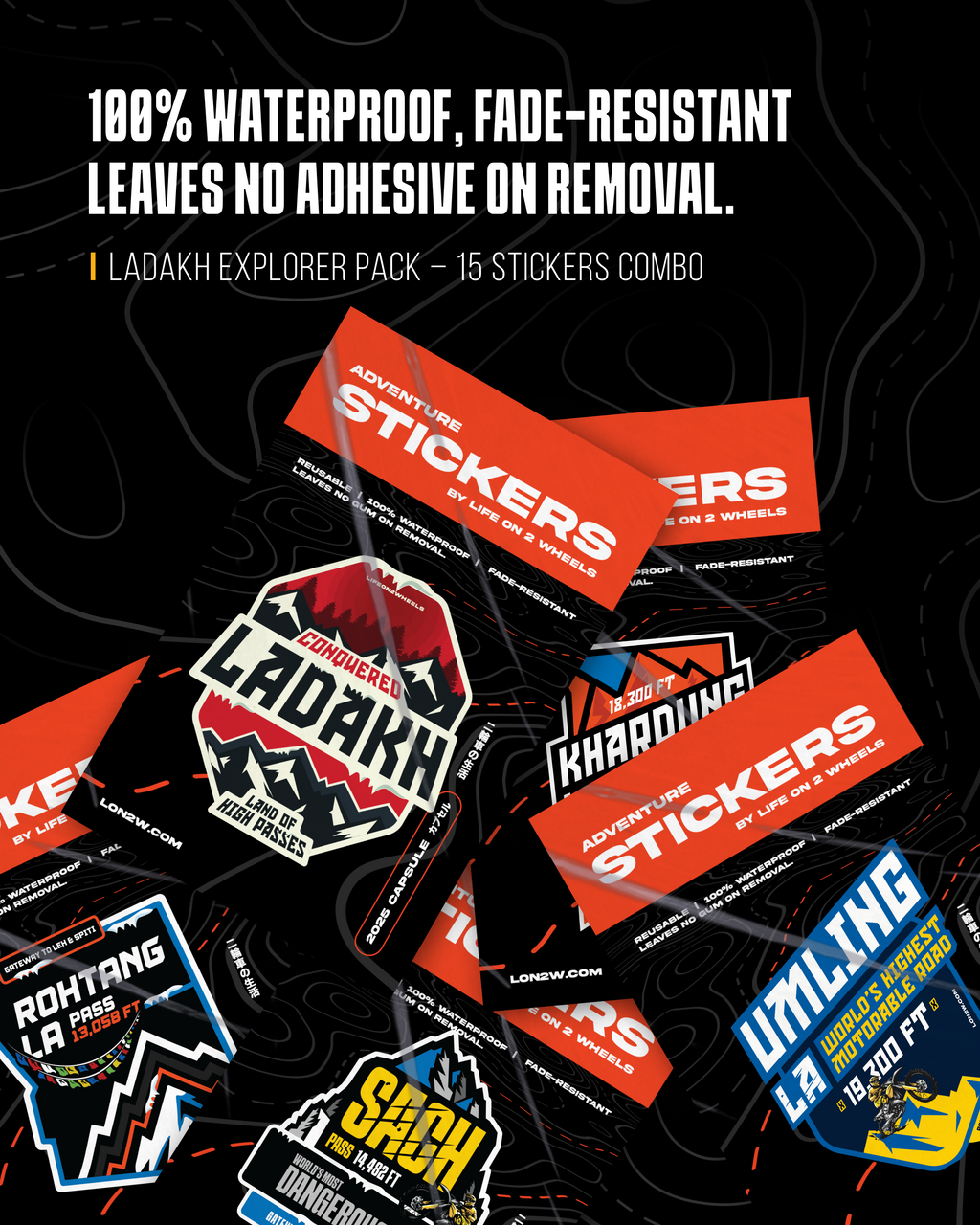 Ladakh Passes – 15 Sticker Bundle