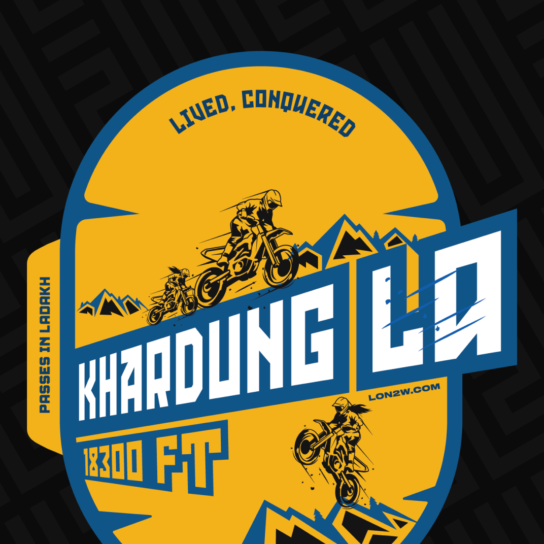 Khardung La | Yellow | Sticker - Life on 2 Wheels