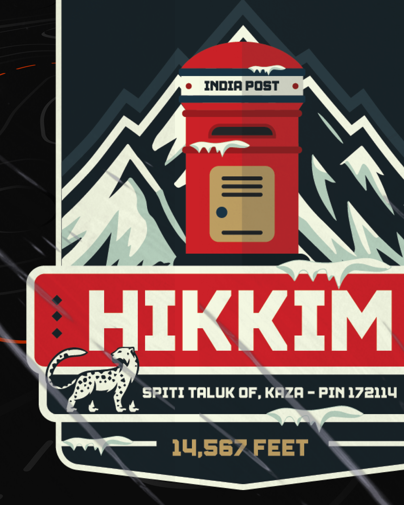 Hikkim- World's highest Post Office Sticker