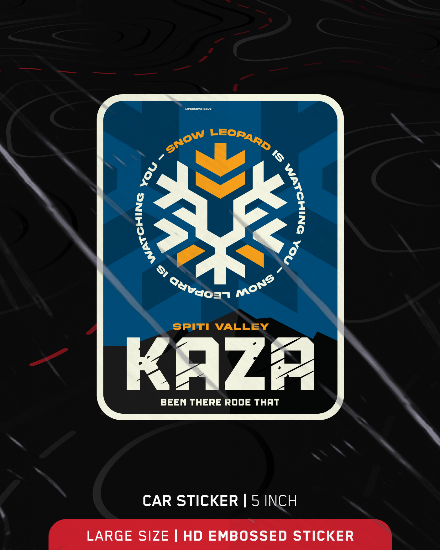 Kaza | Large 5 inch | HD Embossed sticker