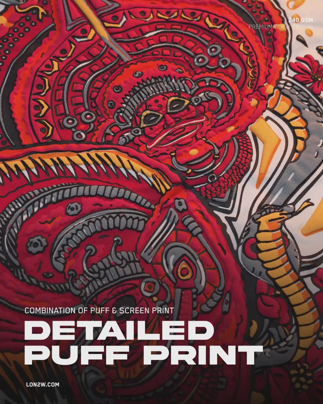 Kandanar Kelan V2 White| Oversized T-shirt | Puff print