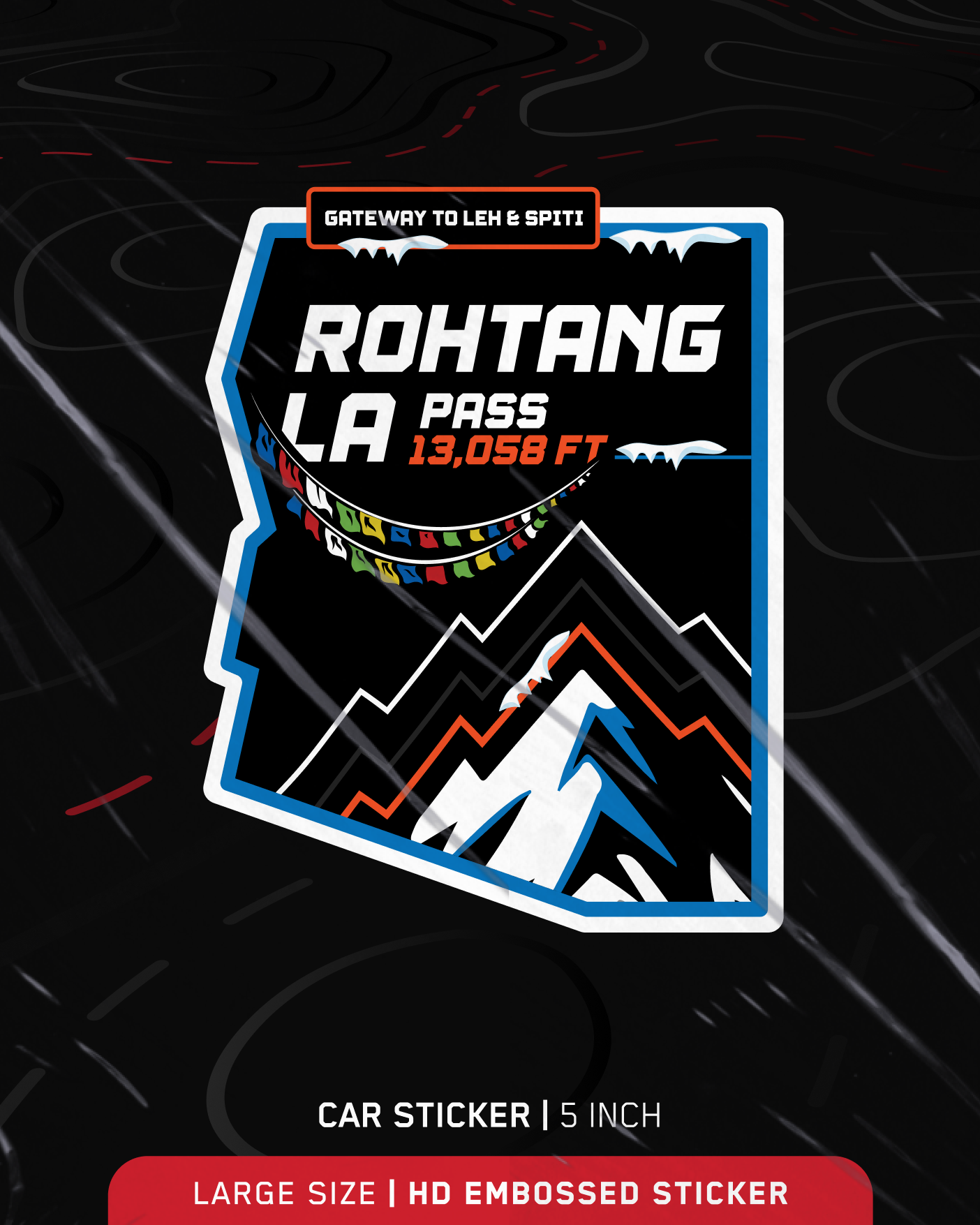 Rohtang | Large 5 inch | HD Embossed sticker
