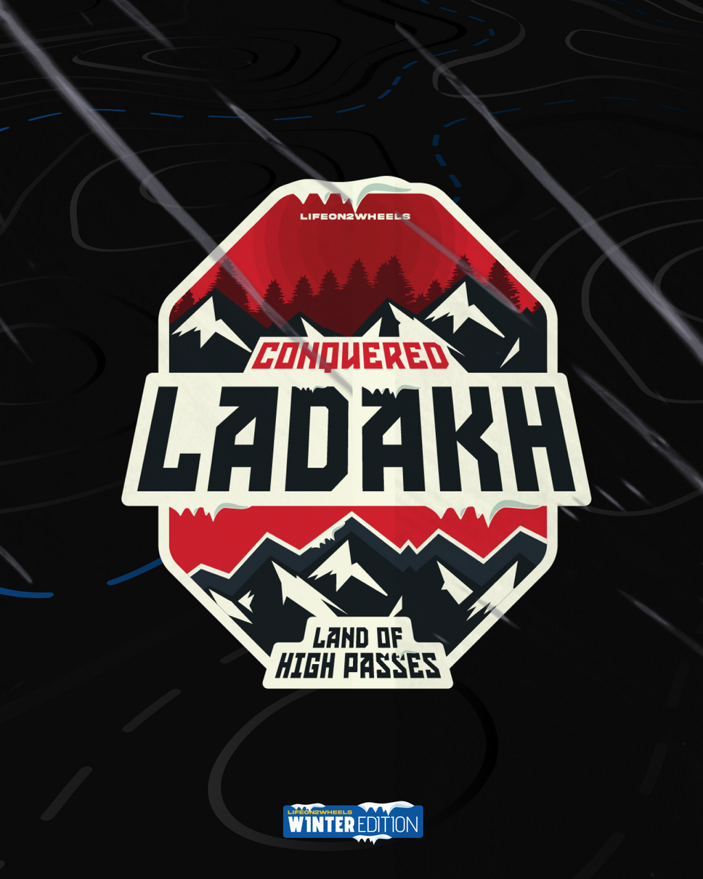 Conquered Ladakh sticker | Red