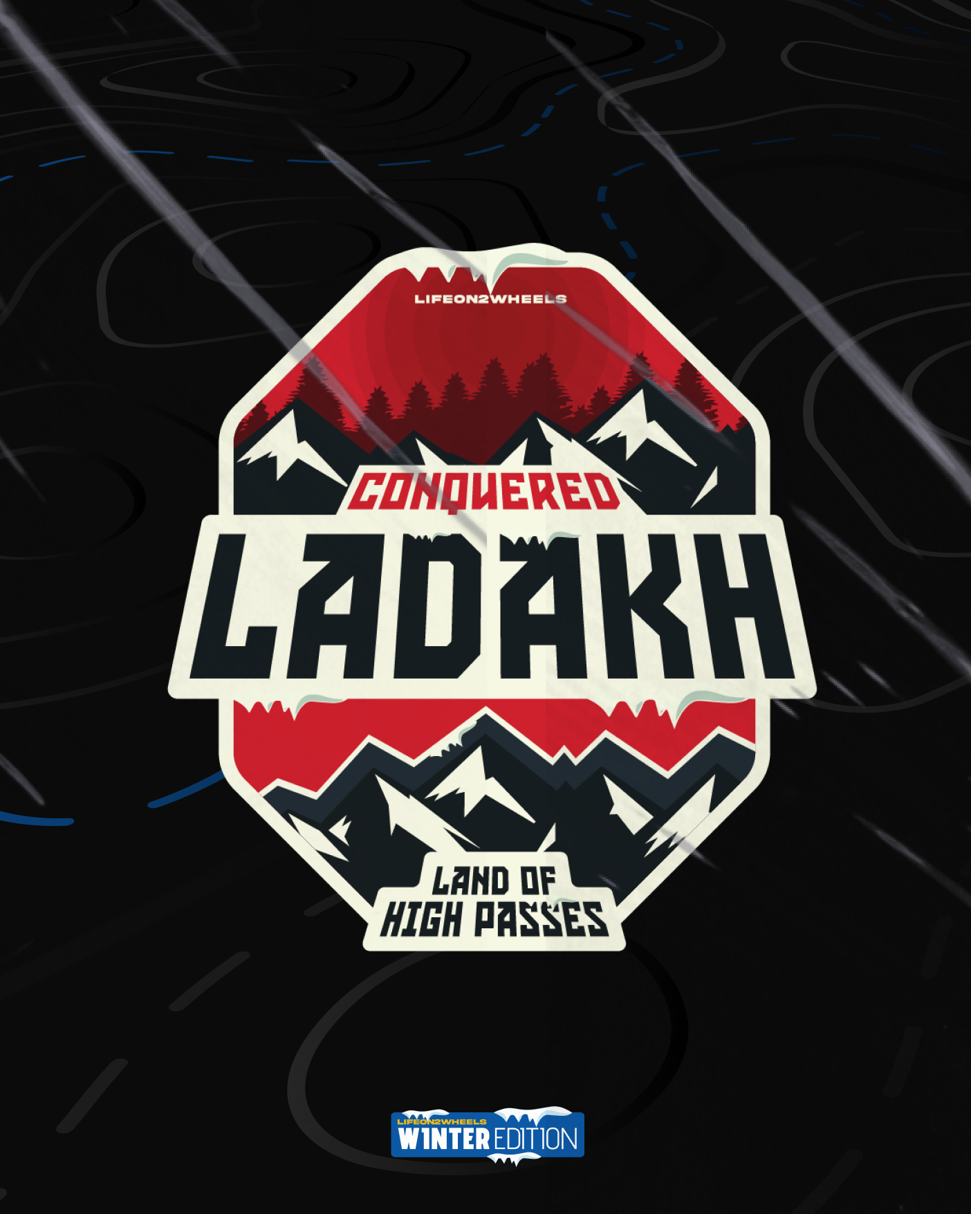 Conquered Ladakh sticker | Red