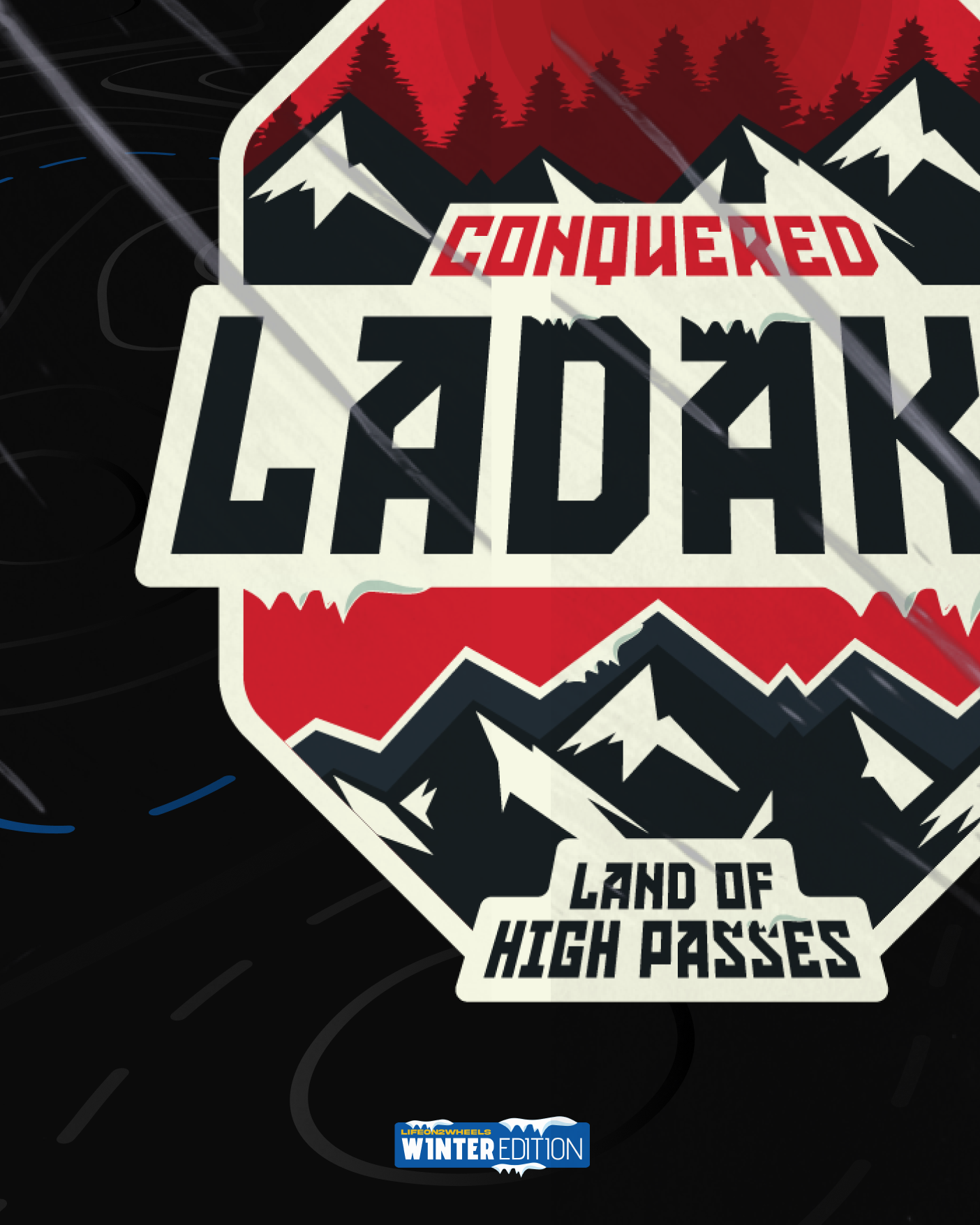 Conquered Ladakh sticker | Red