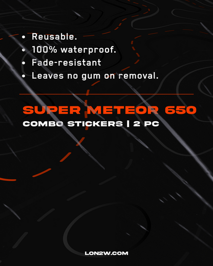 Super Meteor 650 Stickers Combo  -  Pack of 2 | Maroon