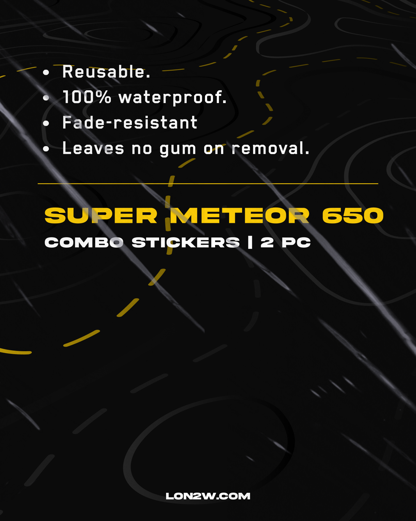 Super Meteor 650 Stickers Combo  -  Pack of 2 | Yellow