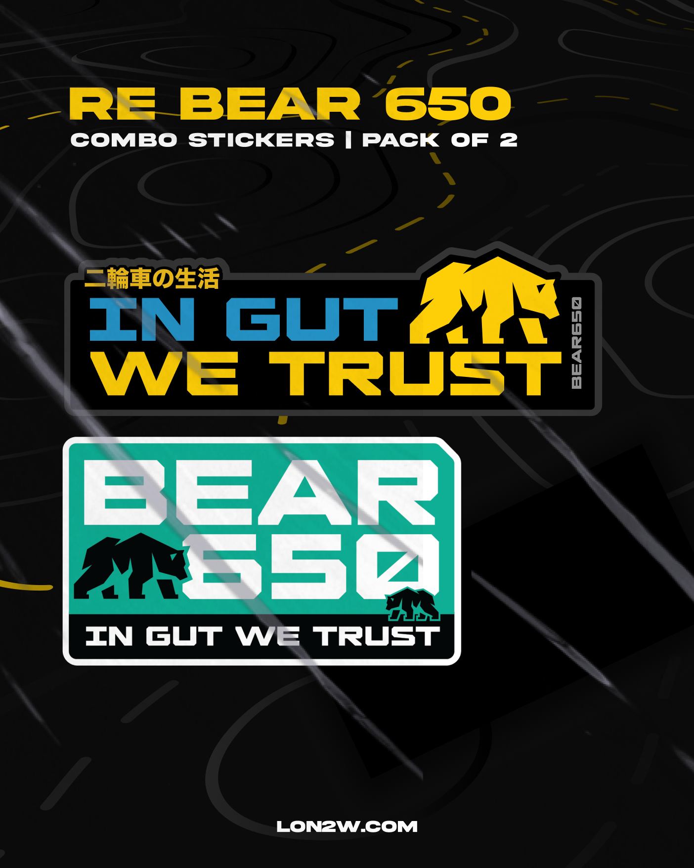 RE Bear 650 Combo Sticker | Pack of 2