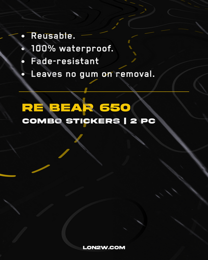 RE Bear 650 Combo Sticker | Pack of 2